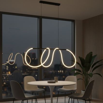 Lámpara colgante LED FLEXI con cable, 45W/230V, 4000K, negra