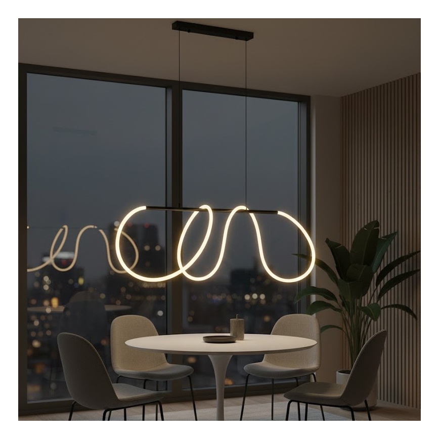 Lámpara colgante LED FLEXI con cable, 45W/230V, 4000K, negra