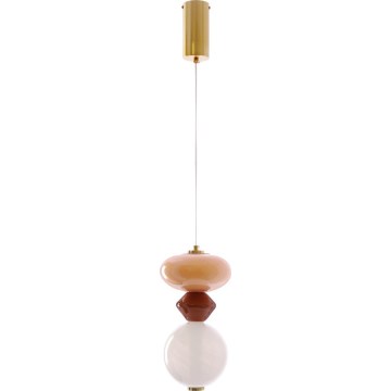 Lámpara colgante LED FLORES con cable LED/10W/230V dorada/naranja/marrón
