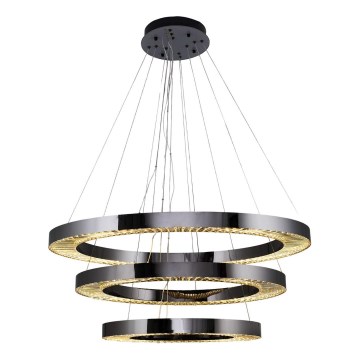 Lámpara colgante LED JESI con cable, 99W/230V, 3000K, Ø 100 cm, plateada