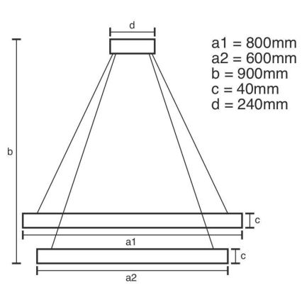 Lámpara colgante LED regulable con cable LED/100W/230V 3000-6500K Ø 80 cm + mando a distancia