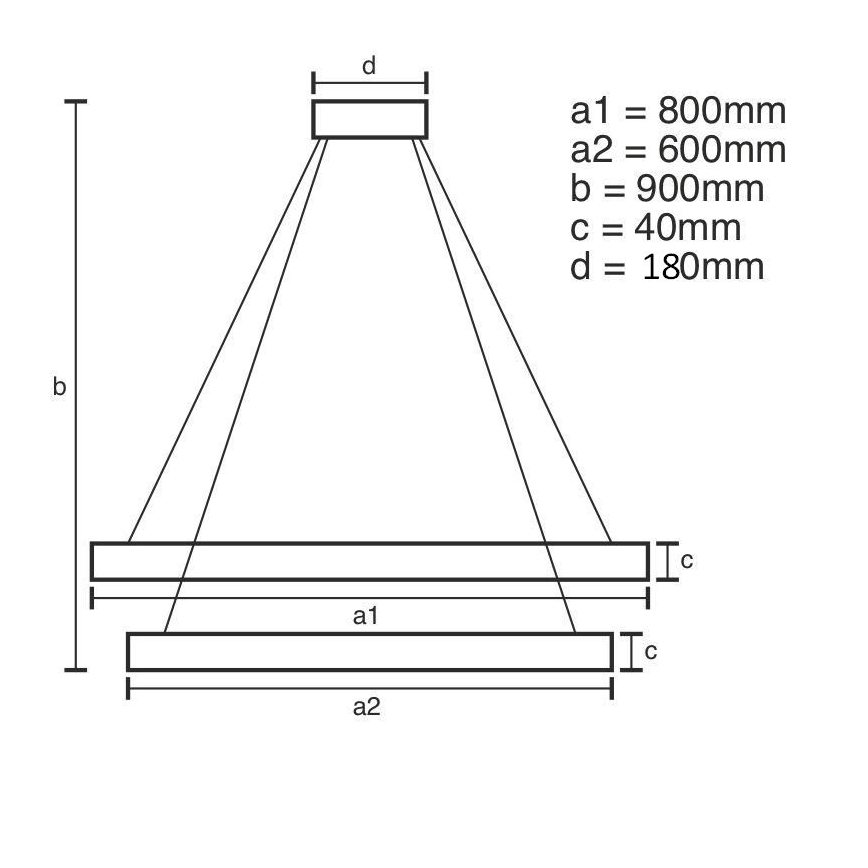 Lámpara colgante LED regulable con cable LED/100W/230V 3000-6500K Ø 80 cm + mando a distancia