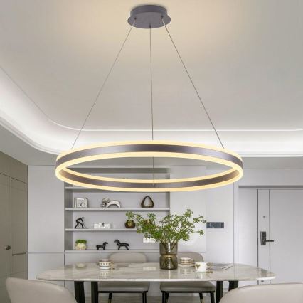 Lámpara colgante LED regulable con cable LED/110W/230V 3000-6500K Ø 80 cm + mando a distancia