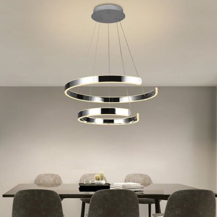 Lámpara colgante LED regulable con cable LED/120W/230V 3000-6500K Ø 60 cm + mando a distancia