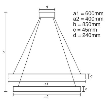 Lámpara colgante LED regulable con cable LED/120W/230V 3000-6500K Ø 60 cm + mando a distancia