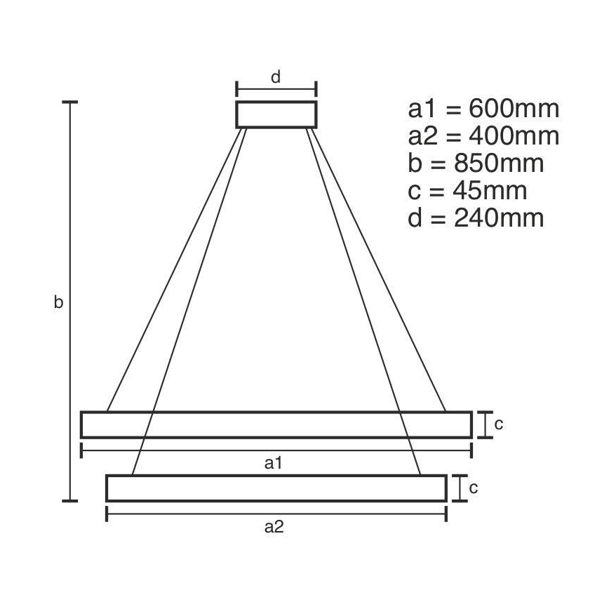 Lámpara colgante LED regulable con cable LED/120W/230V 3000-6500K Ø 60 cm + mando a distancia