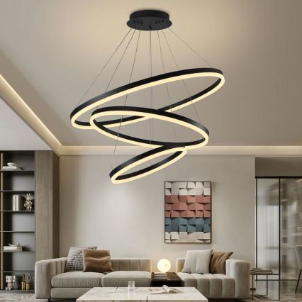 Lámpara colgante LED regulable con cable LED/125W/230V 3000-6500K Ø 80 cm + mando a distancia