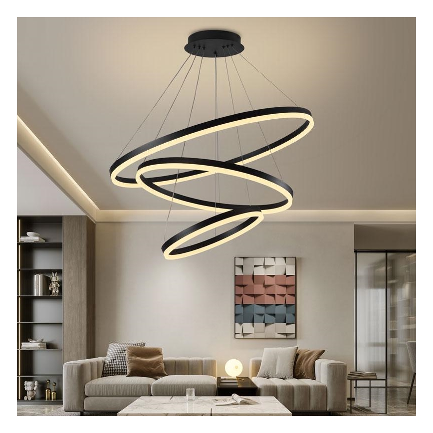 Lámpara colgante LED regulable con cable LED/125W/230V 3000-6500K Ø 80 cm + mando a distancia