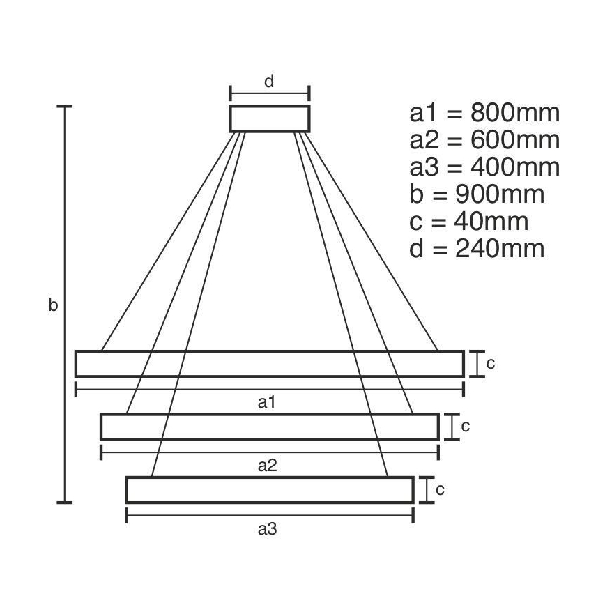 Lámpara colgante LED regulable con cable LED/125W/230V 3000-6500K Ø 80 cm + mando a distancia