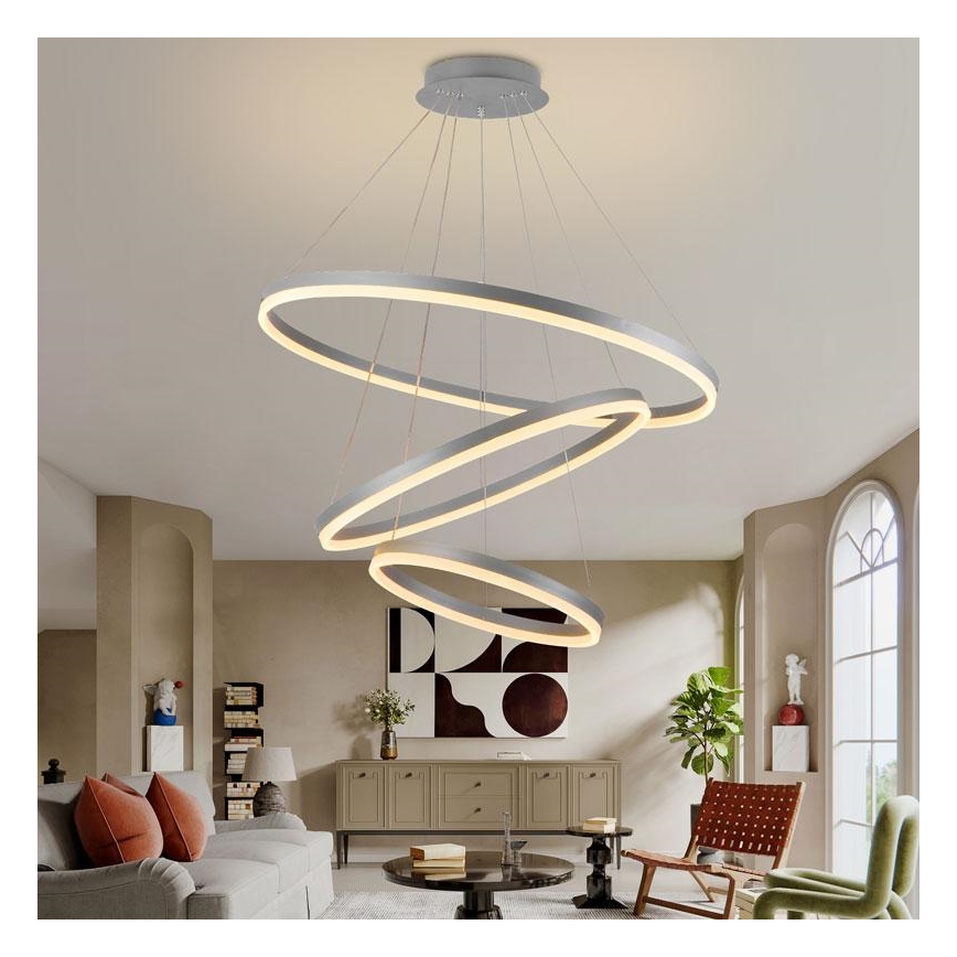 Lámpara colgante LED regulable con cable LED/125W/230V 3000-6500K Ø 80 cm + mando a distancia