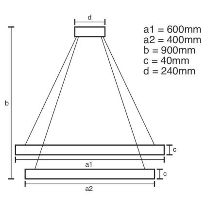 Lámpara colgante LED regulable con cable LED/70W/230V 3000-6500K Ø 60 cm + mando a distancia