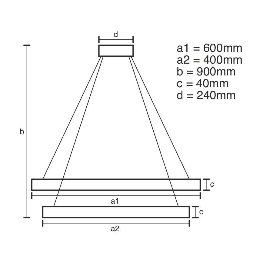 Lámpara colgante LED regulable con cable LED/70W/230V 3000-6500K Ø 60 cm + mando a distancia