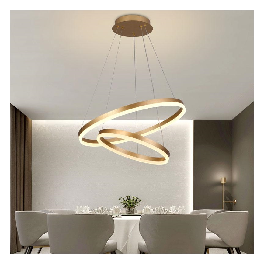 Lámpara colgante LED regulable con cable LED/70W/230V 3000-6500K Ø 60 cm + mando a distancia