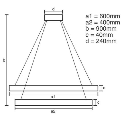 Lámpara colgante LED regulable con cable LED/70W/230V 3000-6500K Ø 60 cm + mando a distancia
