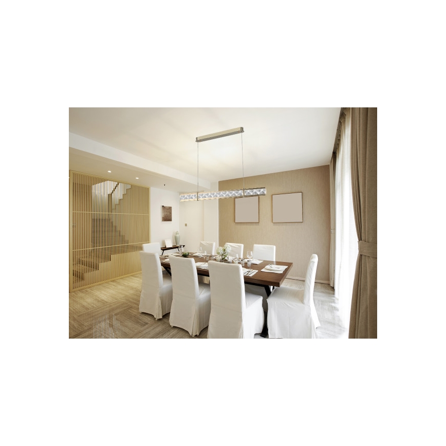 Lámpara colgante de cristal regulable con cable ENRIQUE LED/20W//230V 3000-6000K + mando a distancia