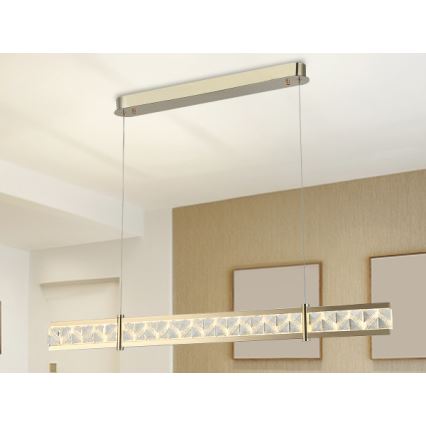 Lámpara colgante de cristal regulable con cable ENRIQUE LED/20W//230V 3000-6000K + mando a distancia