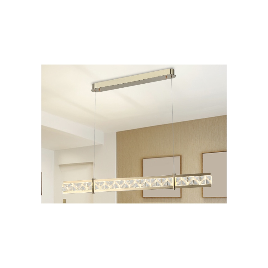Lámpara colgante de cristal regulable con cable ENRIQUE LED/20W//230V 3000-6000K + mando a distancia