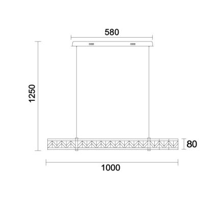 Lámpara colgante de cristal regulable con cable ENRIQUE LED/20W//230V 3000-6000K + mando a distancia