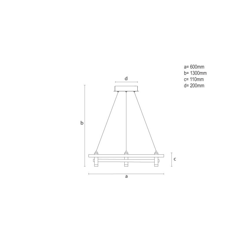 Lámpara colgante regulable LED con cable LED/100W/230V 3000-6500K Ø 60 cm + mando a distancia