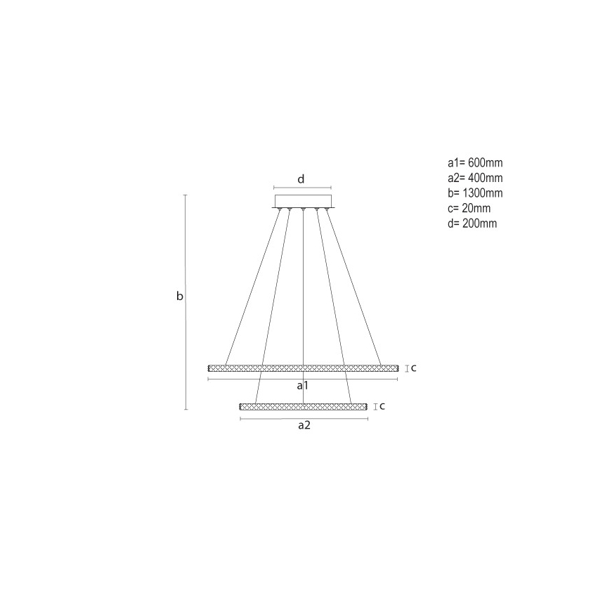 Lámpara colgante LED regulable con cable LED/150W/230V 3000-6500K + control remoto