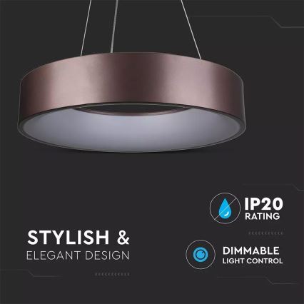 Lámpara colgante LED regulable con cable LED/20W/230V