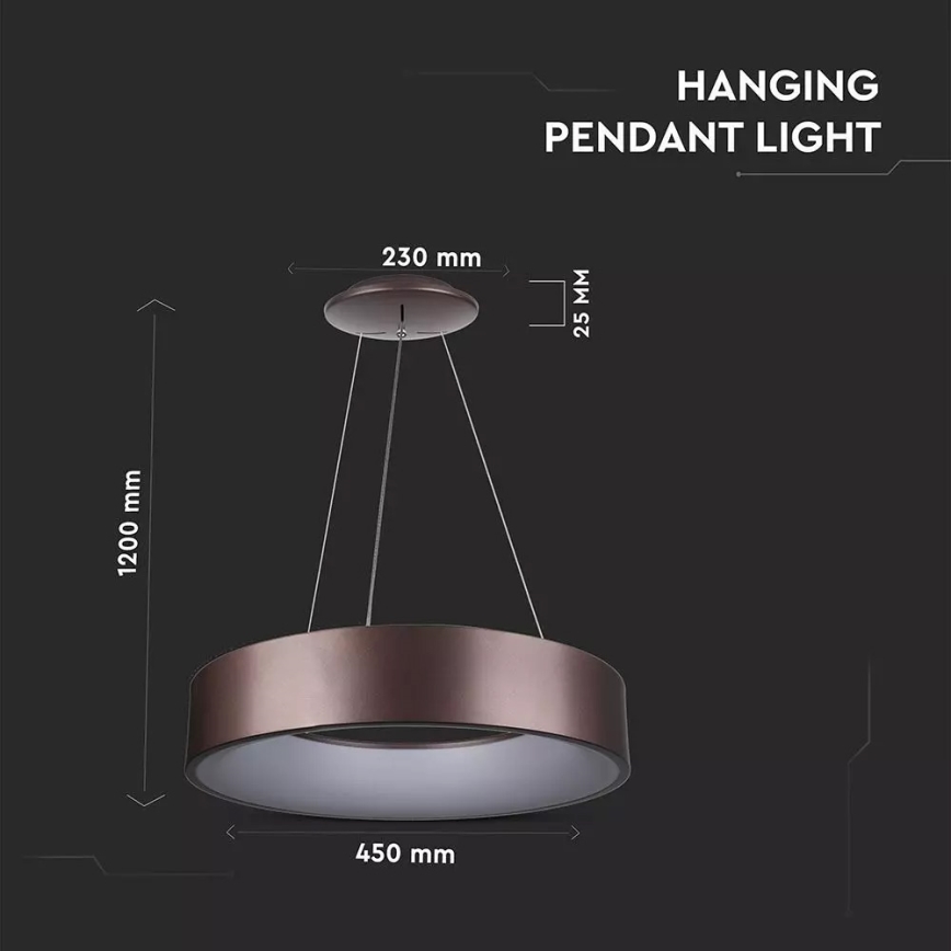 Lámpara colgante LED regulable con cable LED/20W/230V