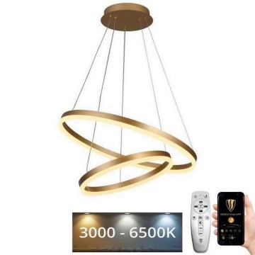Lámpara colgante LED regulable con cable LED/70W/230V 3000-6500K Ø 60 cm + mando a distancia