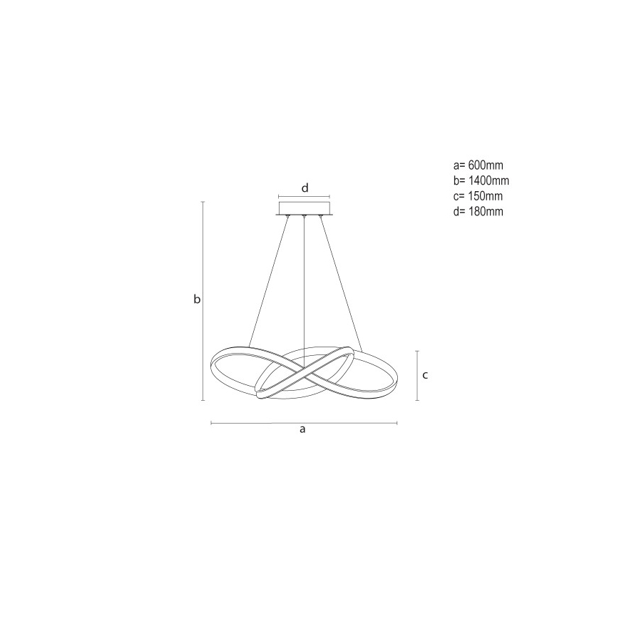 Lámpara colgante LED regulable suspendida por cable LED/85W/230V 3000-6500K Ø 60 cm + mando a distancia