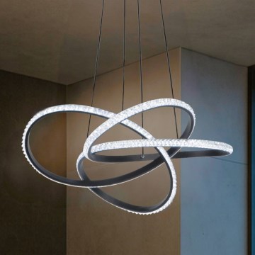 Lámpara colgante LED regulable con suspensión por cable LED/95W/230V 3000-6500K Ø 57 cm + mando a distancia