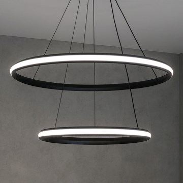 Lámpara colgante LED regulable en cable, 90W/230V, 3000–6500K, Ø 60 cm + control remoto