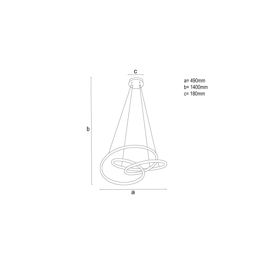 Lámpara colgante LED regulable suspendida por cable LED/85W/230V 3000-6500K Ø 49 cm + mando a distancia