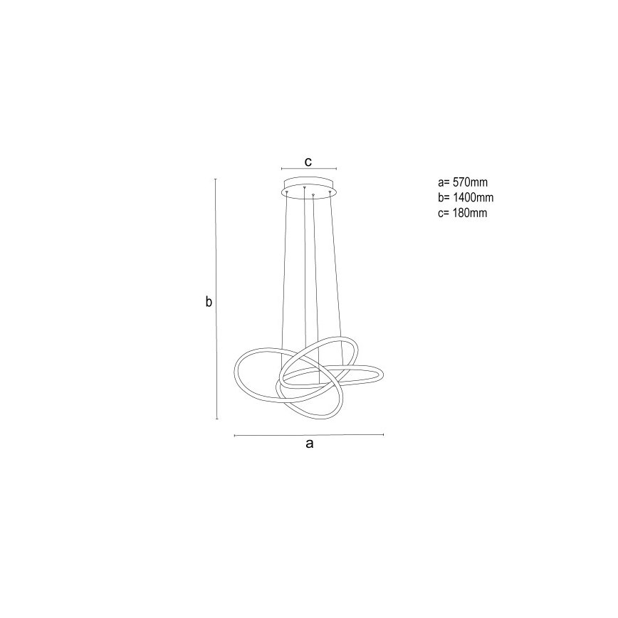 Lámpara colgante LED regulable con suspensión por cable LED/95W/230V 3000-6500K Ø 57 cm + mando a distancia
