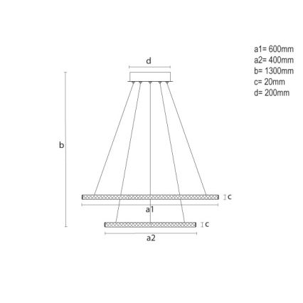 Lámpara colgante LED regulable sobre cable LED/150W/230V 3000-6500K + mando a distancia