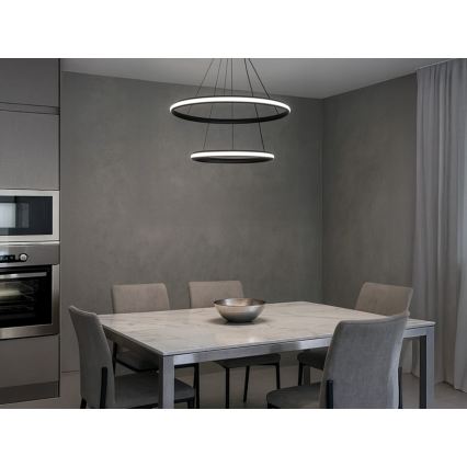 Lámpara colgante LED regulable en cable, 90W/230V, 3000–6500K, Ø 60 cm + control remoto