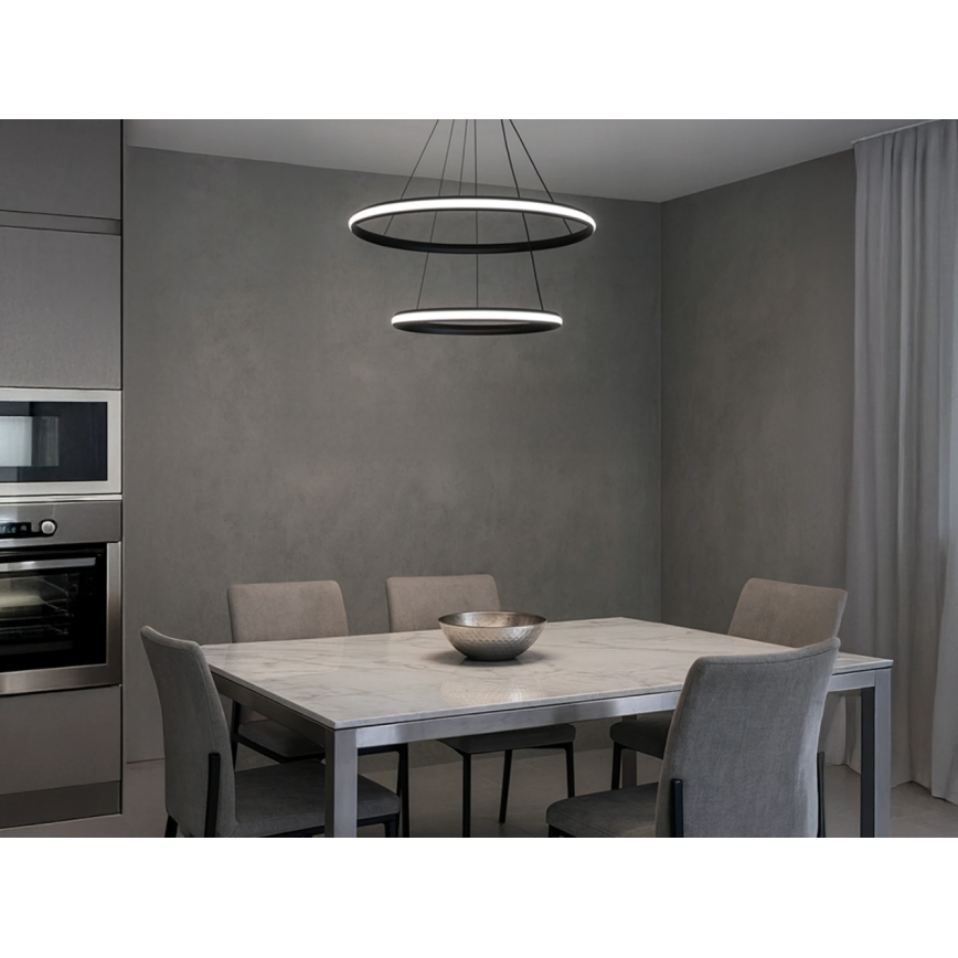 Lámpara colgante LED regulable en cable, 90W/230V, 3000–6500K, Ø 60 cm + control remoto