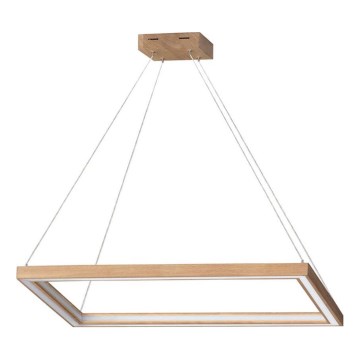 Lámpara colgante LED regulable suspendida en cable LEGNO 2xLED/33W/230V acabado roble