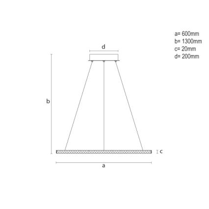 Lámpara colgante LED regulable con cable LED/90W/230V 3000-6500K diámetro 60 cm + mando a distancia