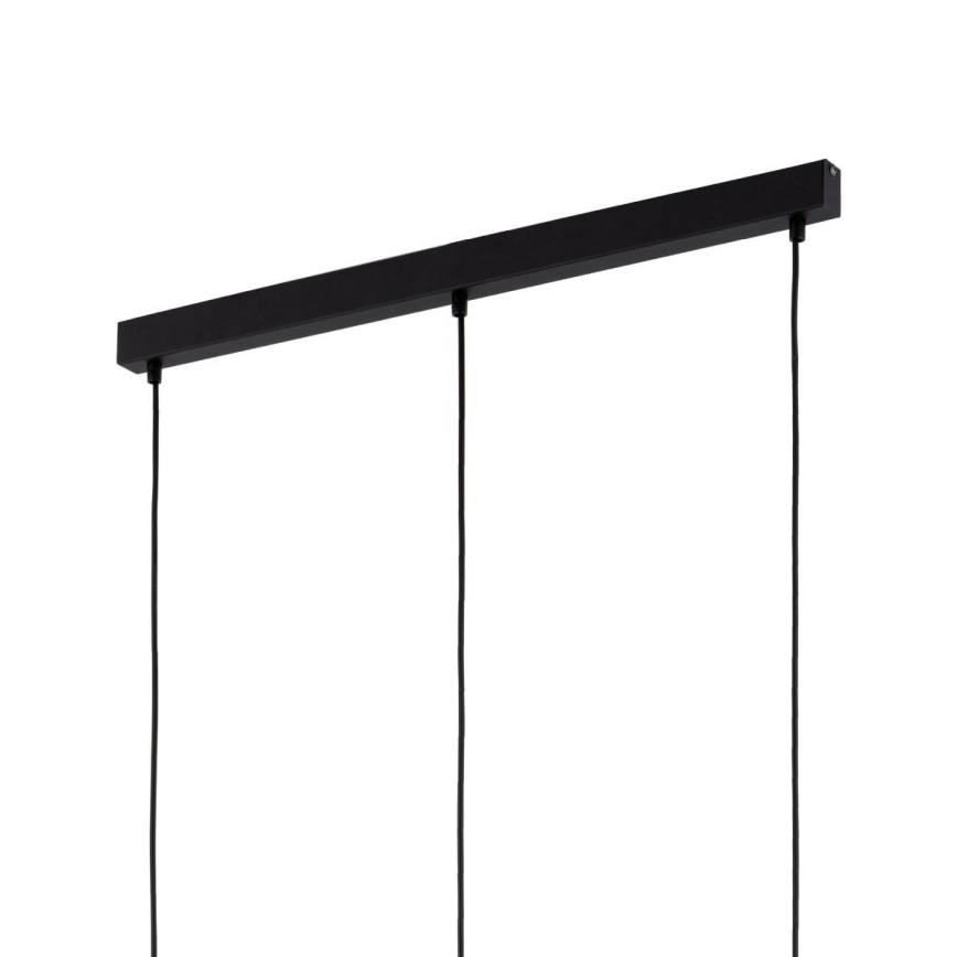 Lámpara colgante LED SEBO suspendida por cable 3xE27/15W/230V negra/beige ahumado