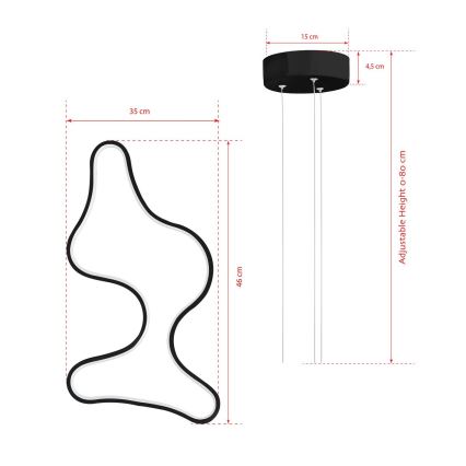 Lámpara colgante LED sobre cable ARTISAN LED/36W/230V 4000K negra