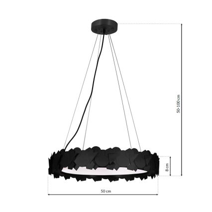 Lámpara colgante LED SOHO con cable LED/24W/230V negra