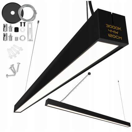 Lámpara colgante LED suspendida en cable LED/44W/230V 3000K 120 cm negra