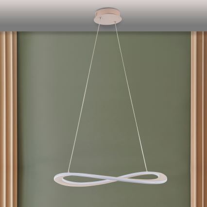Lámpara colgante LED suspendida por cable CASHMERE LED/40W/230V Ø 59,5 cm beige
