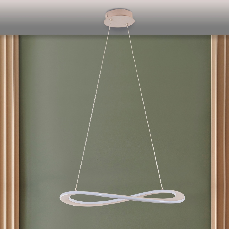 Lámpara colgante LED suspendida por cable CASHMERE LED/40W/230V Ø 59,5 cm beige