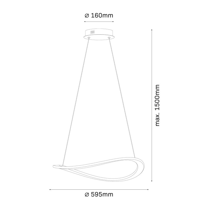Lámpara colgante LED suspendida por cable CASHMERE LED/40W/230V Ø 59,5 cm beige