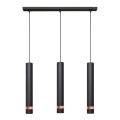 Lámpara colgante LED TUBA 3xGU10/4,8W/230V negro/cobre