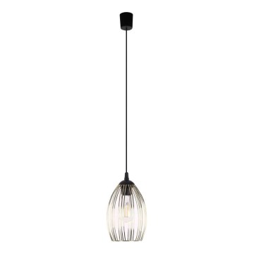 Lámpara colgante LIZA con cable 1xE27/15W/230V negro/dorado
