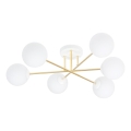 Lámpara colgante MAGNUM 6xE14/10W/230V blanco/dorado