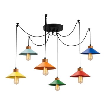 Lámpara colgante MANAVGAT tipo araña 6xE27/40W/230V multicolor