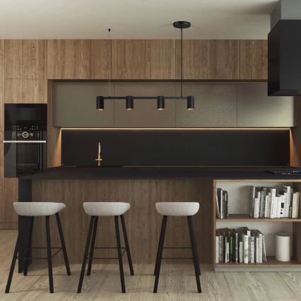 Lámpara colgante MARIBEL 4xGU10/10W/230V negro