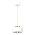 Lámpara colgante MARTI 1xE27/15W/230V blanco/dorado